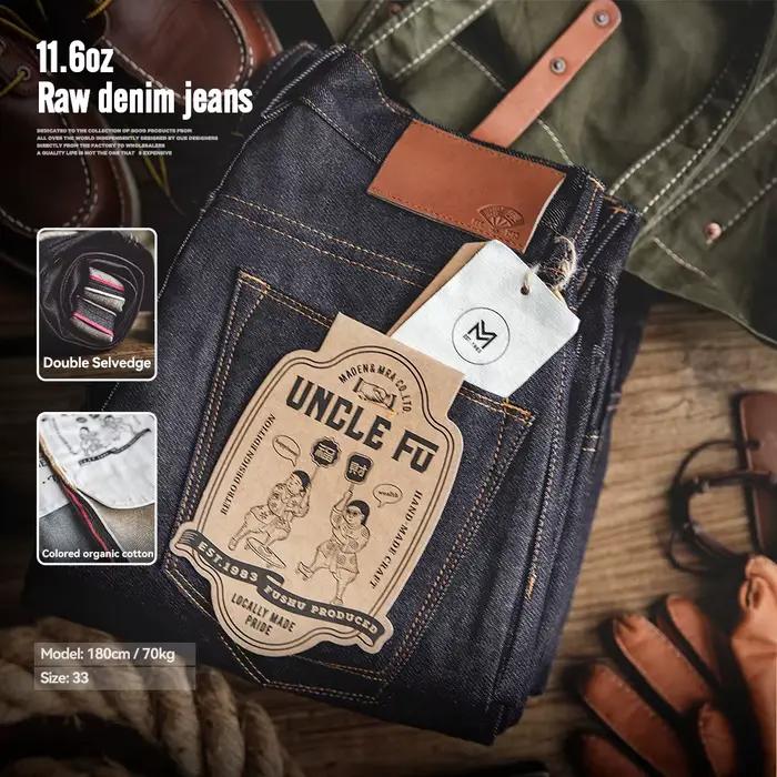 Maden Retro 11, 6 oz lisière jean en denim brut conique coupe régulière