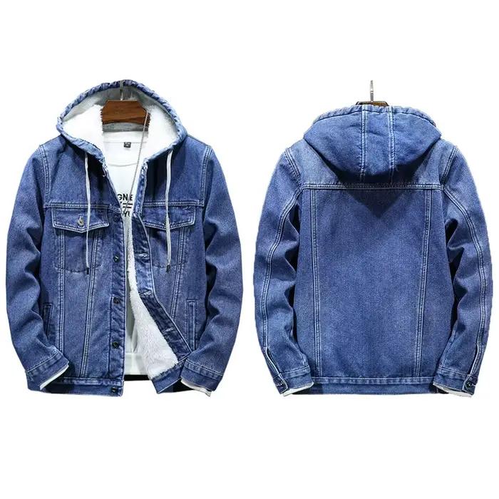 Veste en jean à capuche pour homme