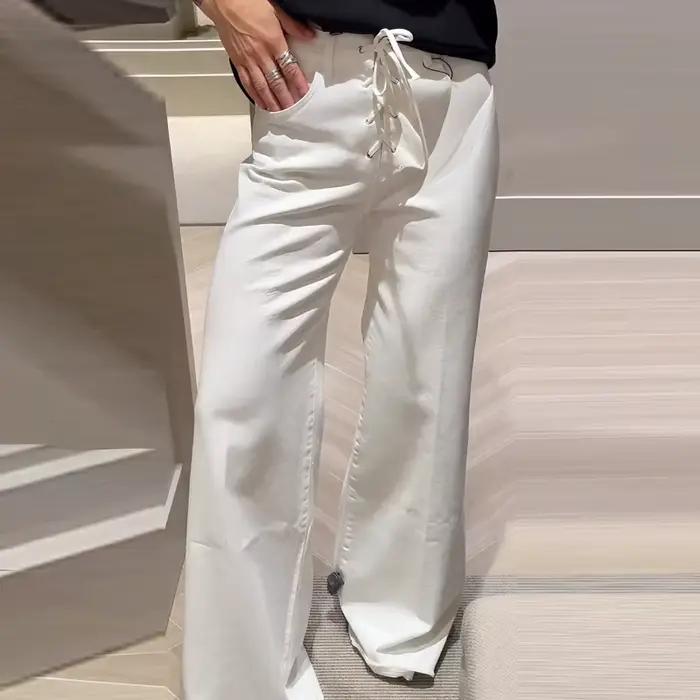 HXAO 2025 pantalons pour femmes pantalon blanc jean