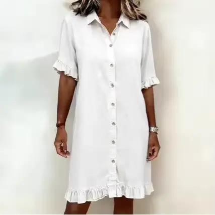 Robe Courte en Jean Délavé pour Femme – Nouvelle Collection Été