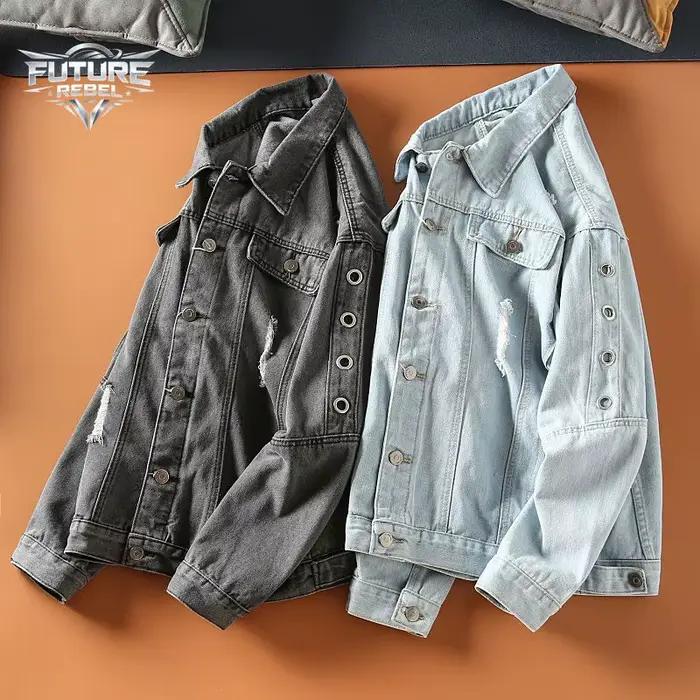 Veste en jean délavé pour homme