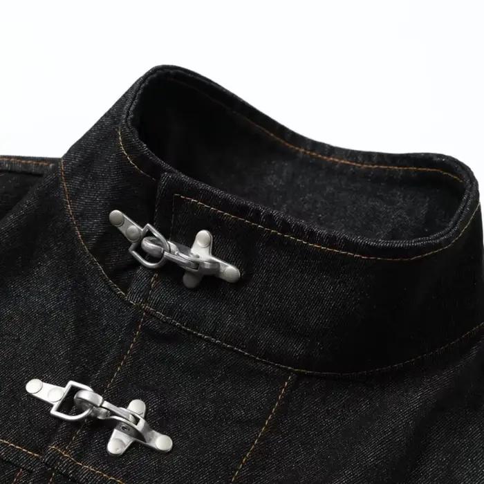 Nouvelle Veste en Jean Haut de Gamme Tendance 2026 pour Homme – Manteau Stylé avec Boutons Décoratifs et Manches Longues – Idéal pour l'Hiver