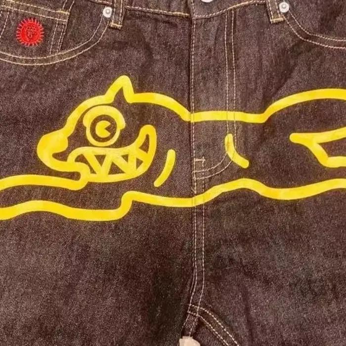 Y2k Streetwear Jean Shorts de sport pour hommes décontracté mode esthétique motif imprimé pantalon de survêtement ample