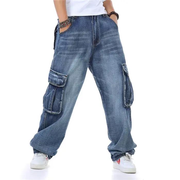 Jean Baggy Bleu en Denim pour Homme