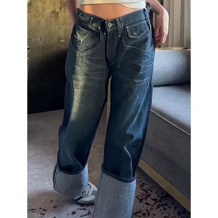 Jean Baggy taille basse pour femmes