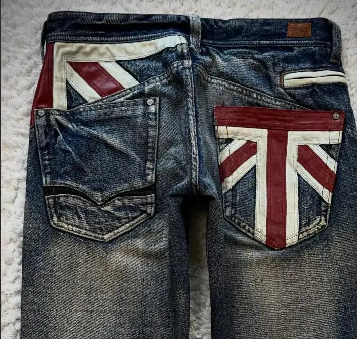 Jean en denim Y2K délavé bleu décontracté pour femme