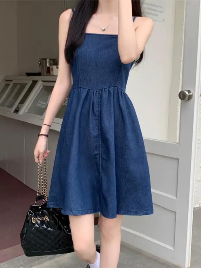 Robe d'été en Denim fin sans manches