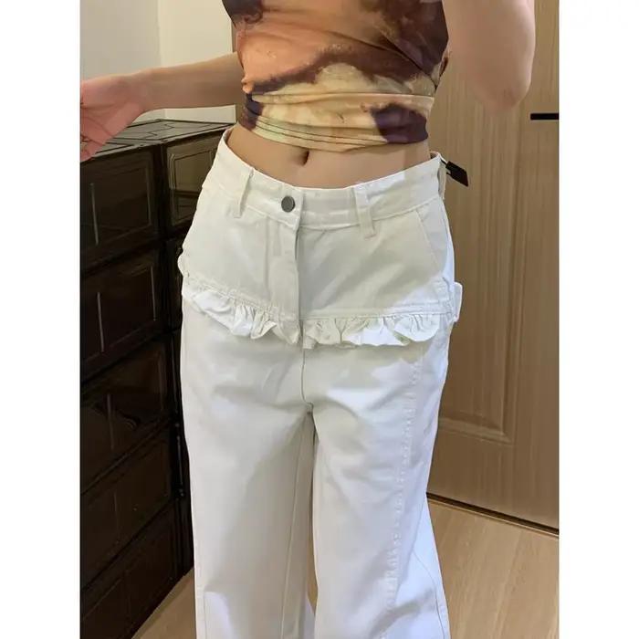 Jean en dentelle sur mesure style rétro américain Spice Girl
