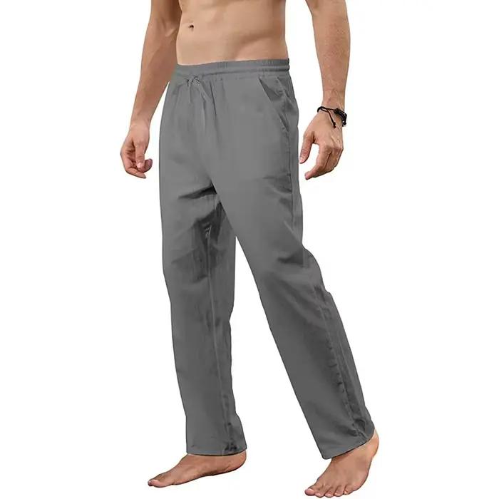 Pantalon en coton et lin pour hommes