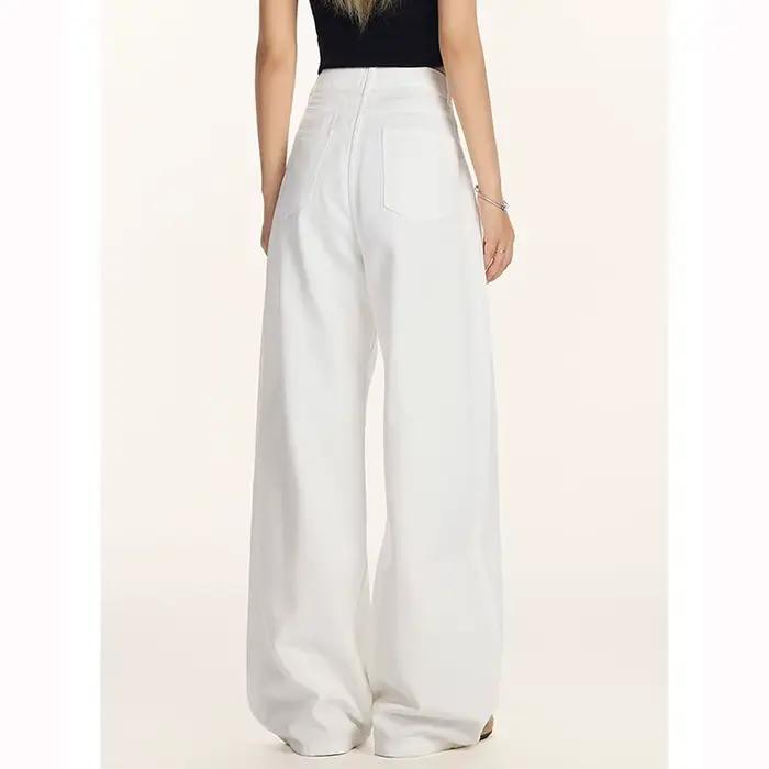 Jean classique tendance pour femme 2026 – Pantalon en denim ample et fin à jambe large