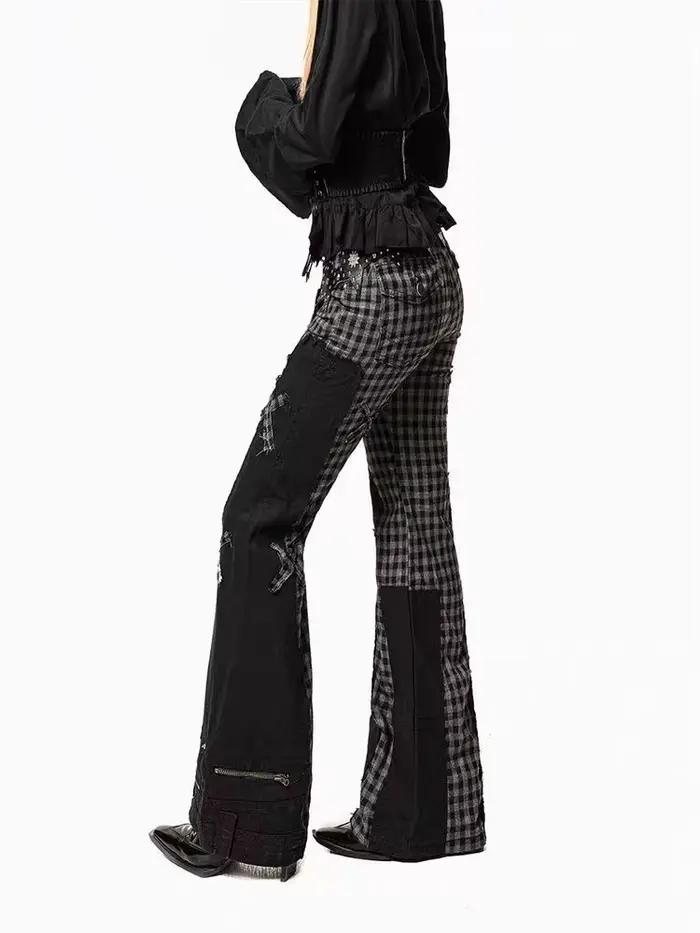 Jean évasé taille basse pour femme