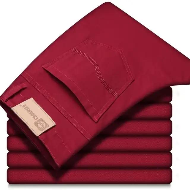 Jean rouge vin pour hommes
