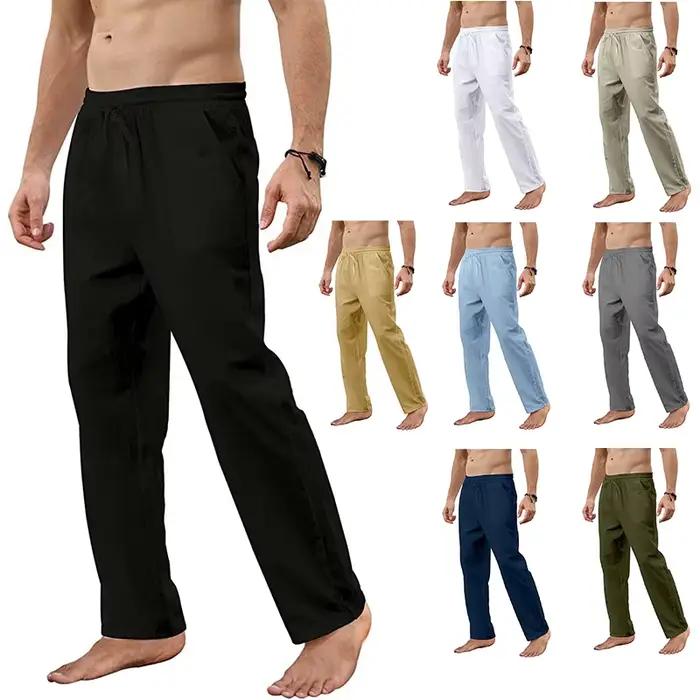 Pantalon en coton et lin pour hommes