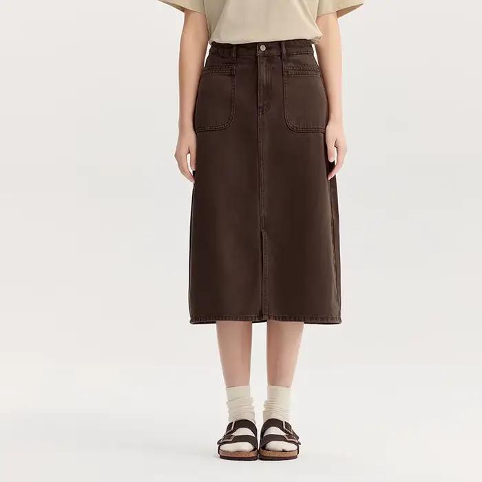 Jupe en jean fendue pour femme