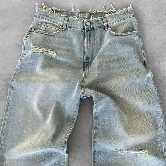 Deeptown – jean délavé déchiré en détresse pour femmes et hommes