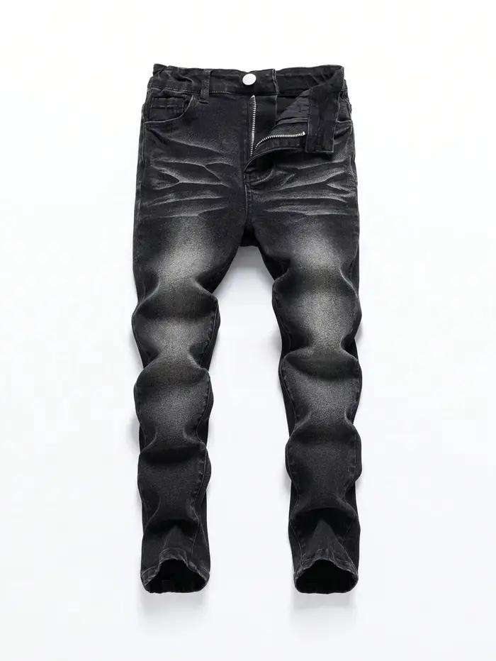 1 pièce de jean à la mode délavé flocon de neige quatre saisons pour hommes