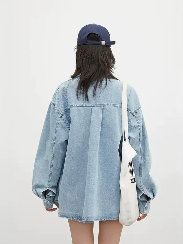 CHIC VEN Chemise en jean coréenne pour femme