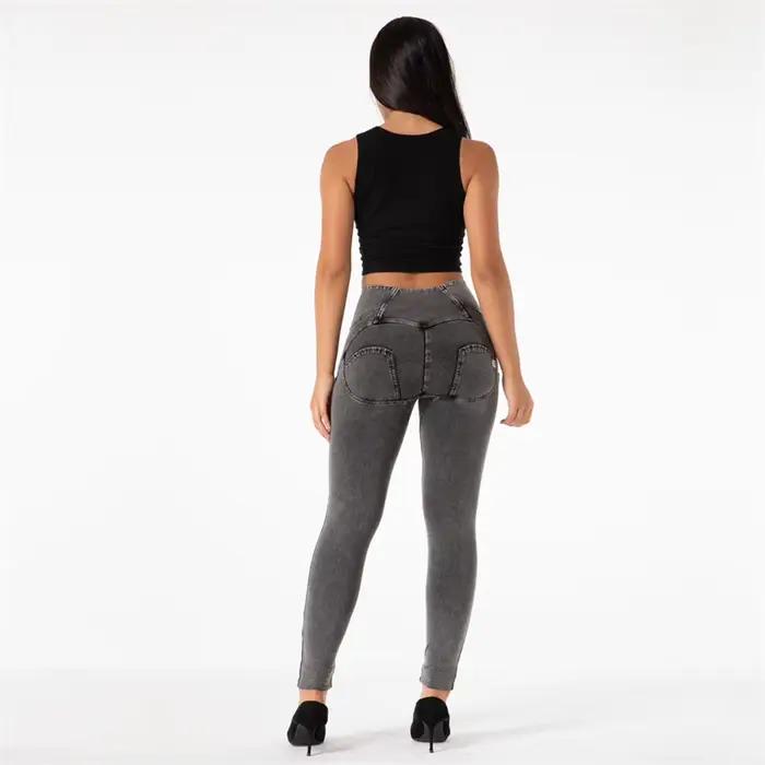 Shascullfites-Jean skinny en denim taille haute pour femme