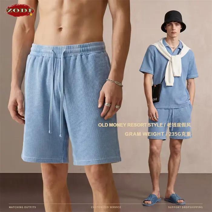 Shorts en Waffle Lavé Rétro ZODF 235gsm pour Homme et Femme