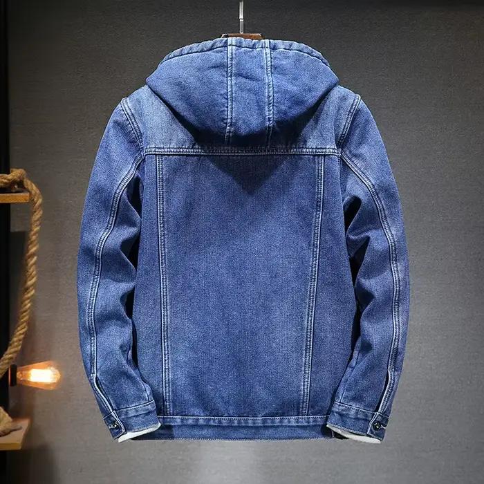 Veste en jean à capuche pour homme
