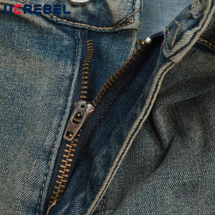 Pantalon évasé en denim à double genou pour homme