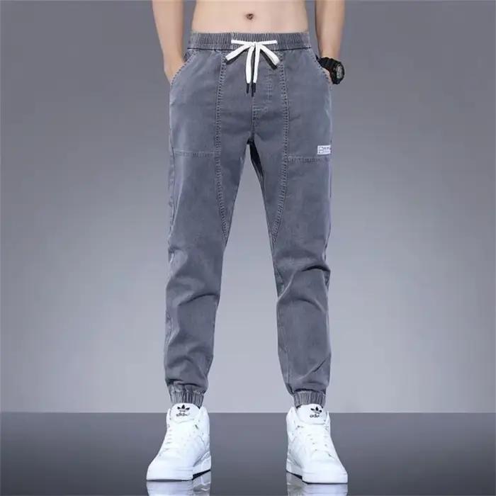 Jeans cargo noir et bleu pour homme