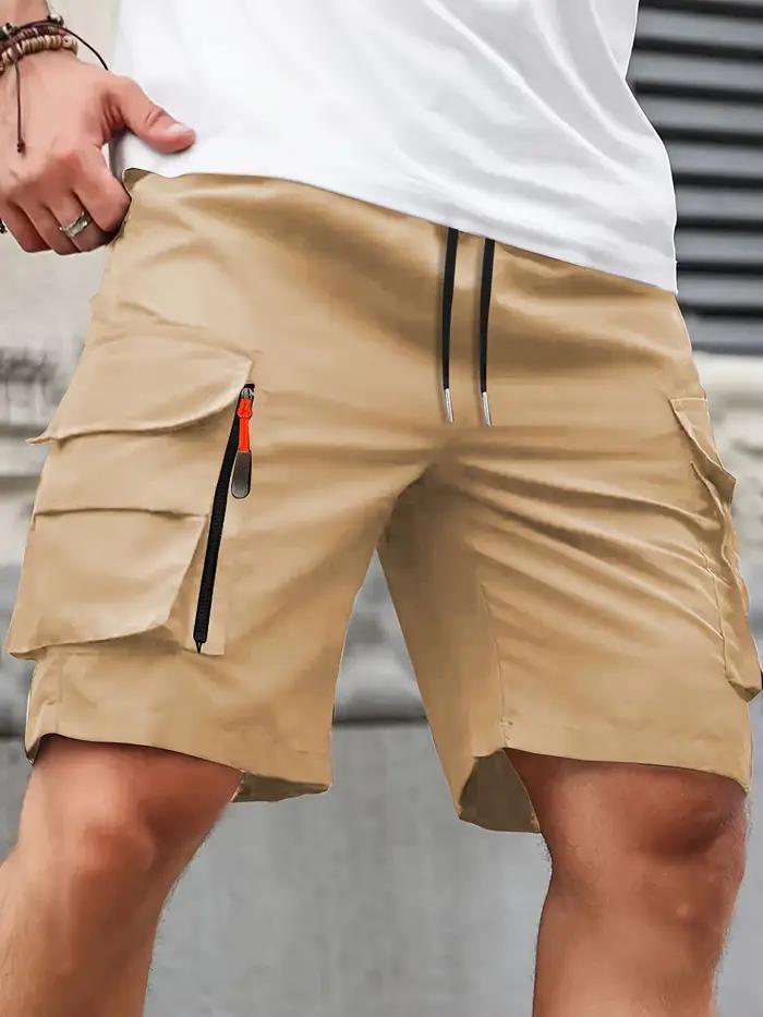 Shorts hommes Lionouthome décontractés multi-poches coton polyester pour l'été printemps activités quotidiennes sportives à offrir