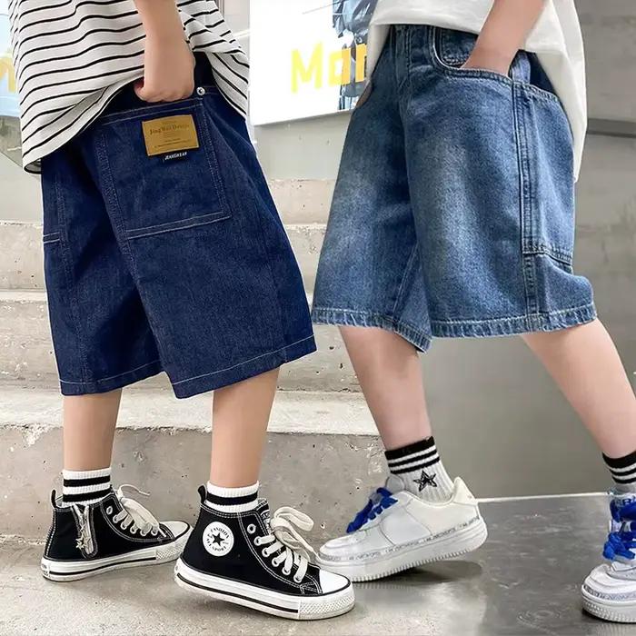 Shorts décontractés en jean pour garçons de 7 à 13 ans, bleu clair, ajustement parfait, confort durable, pour les activités extérieures et les journées estivales