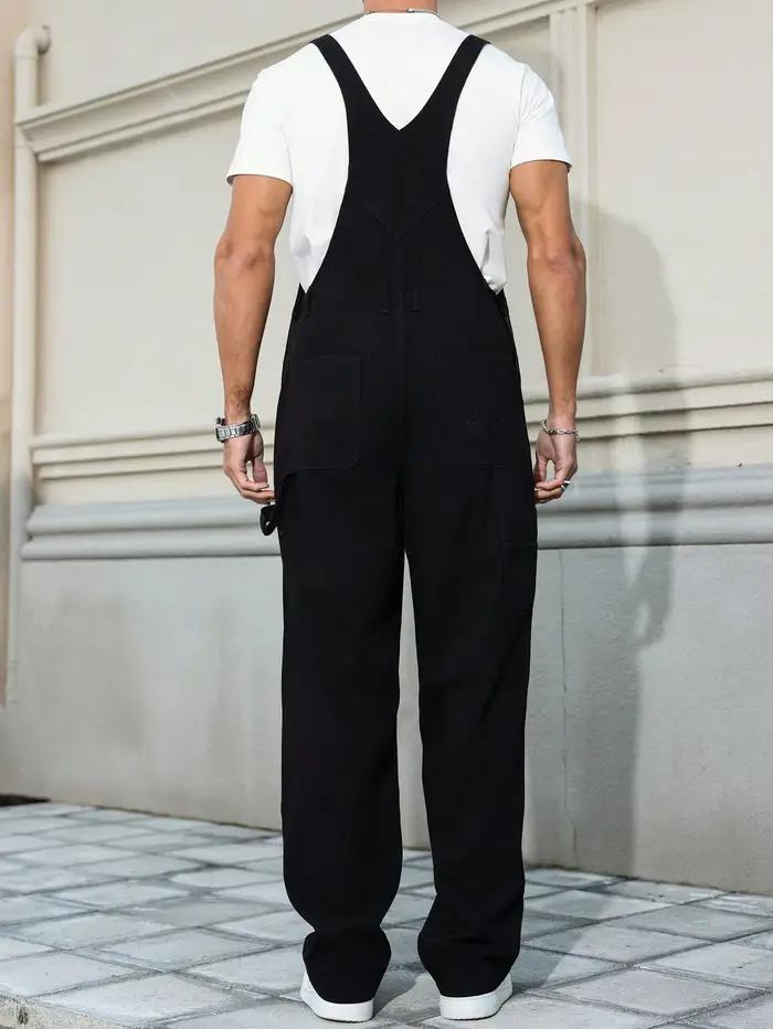 Salopette en jean noir quatre saisons pour hommes