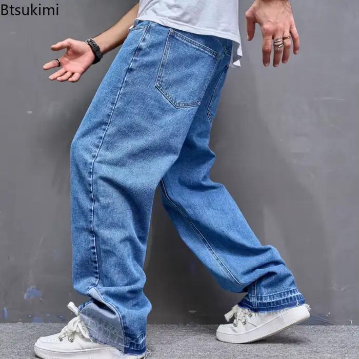 Jean baggy tendance 2026 pour homme – Pantalon décontracté rétro à jambe large et droite