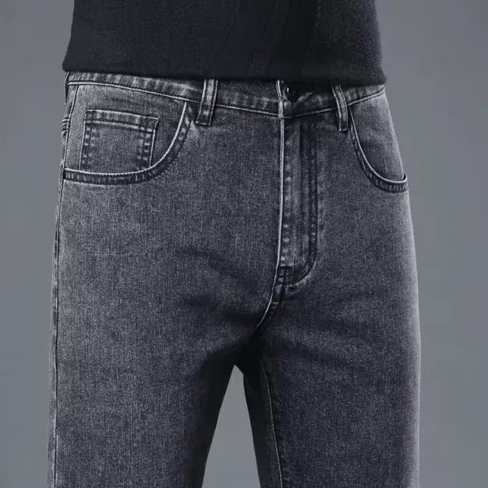 Automne été Denim jean hommes droit Stretch