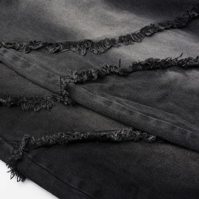 Jean ample vintage patchwork à pompons pour homme