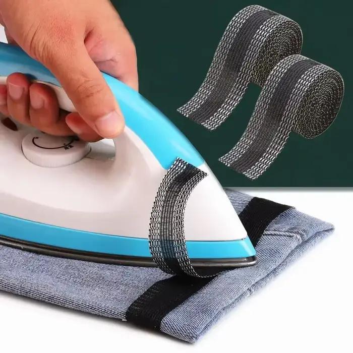 Tissu de couture DIY auto-adhésif thermocollant pour la réparation et l'abréviation des ourlets de pantalons