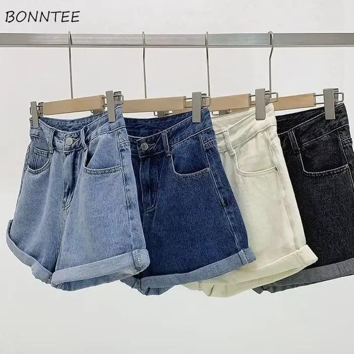 Short en denim taille haute pour femme, streetwear simple, simple, chic, classique, décontracté, été, Ulzzang, offre spéciale