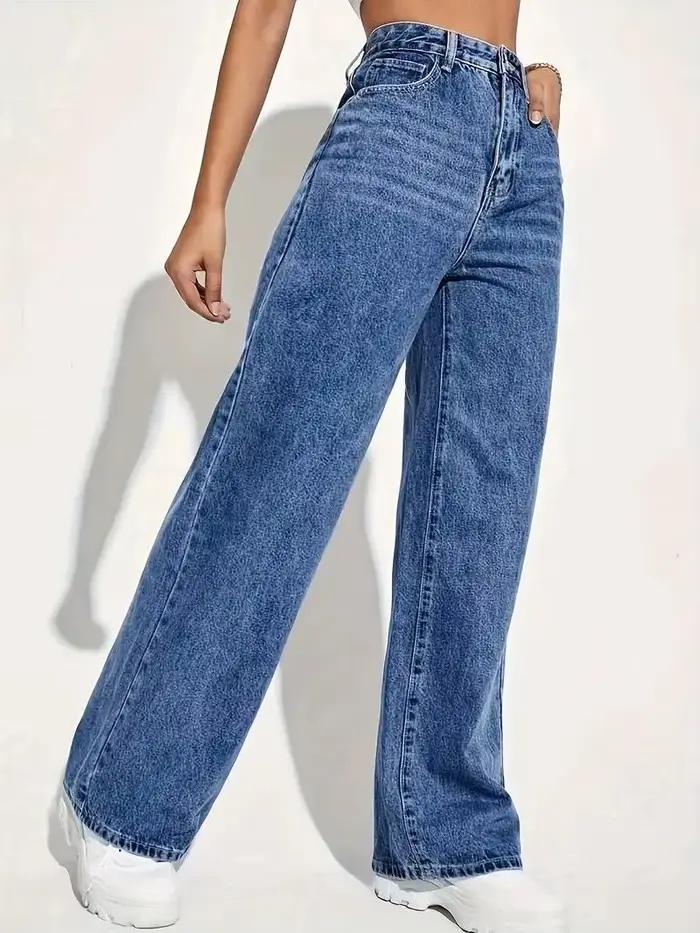 Jeans bleus rétro tendance pour femmes