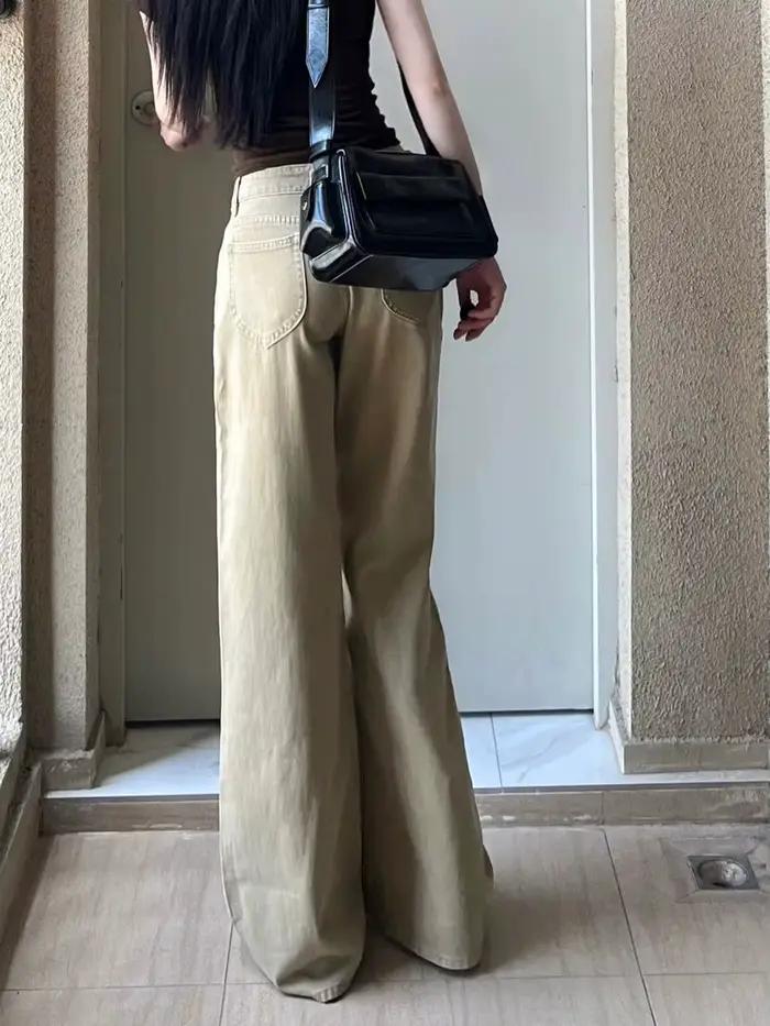 Jean évasé ample et fin pour femme 2026 – Pantalon en denim classique taille basse