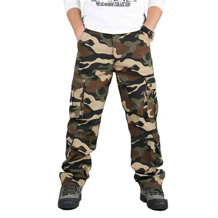 CamSolomon-Pantalon cargo camouflage pour homme