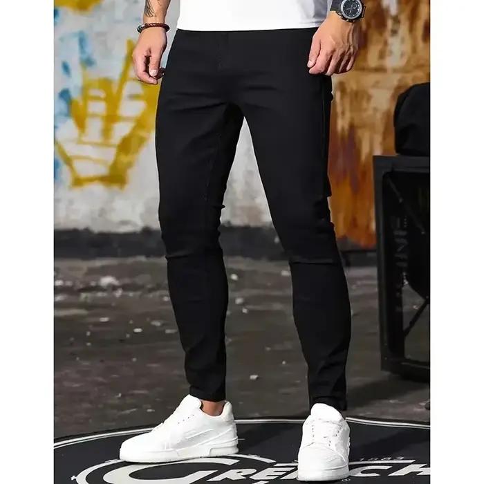 2025 hommes jambe étroite jean mâle confortable jambe droite coupe ajustée crayon Denim pantalon classique décontracté quotidien Stretch pantalon maigre
