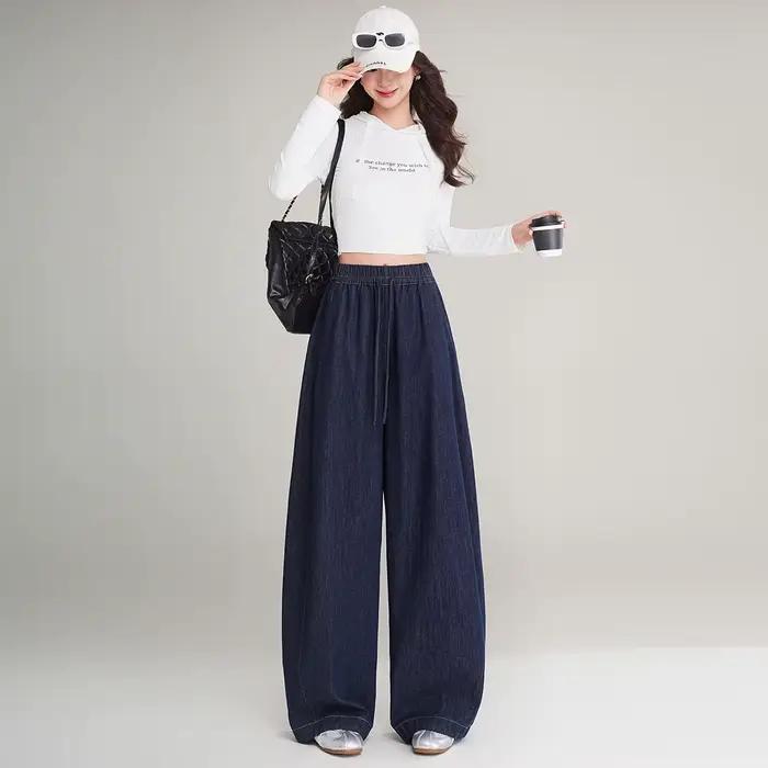 Jean ample et décontracté LOUIS YAO pantalon à jambes larges pour femmes printemps automne 2025 polyvalent ocassions spéciales