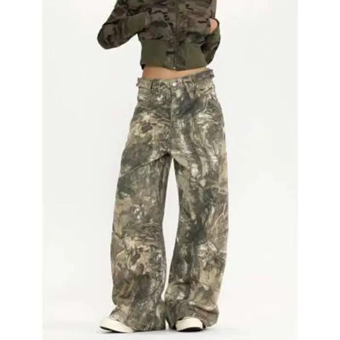 Jean surdimensionné de camouflage pour hommes et femmes, style Harajuku y2k, pantalon cargo pratique et confortable pour toutes les saisons