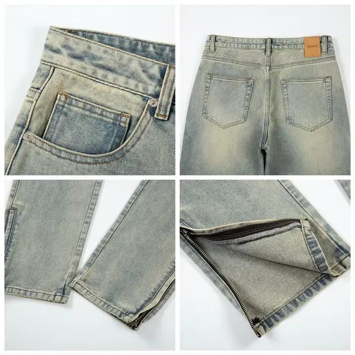 Jean déchiré délavé streetwear pour homme