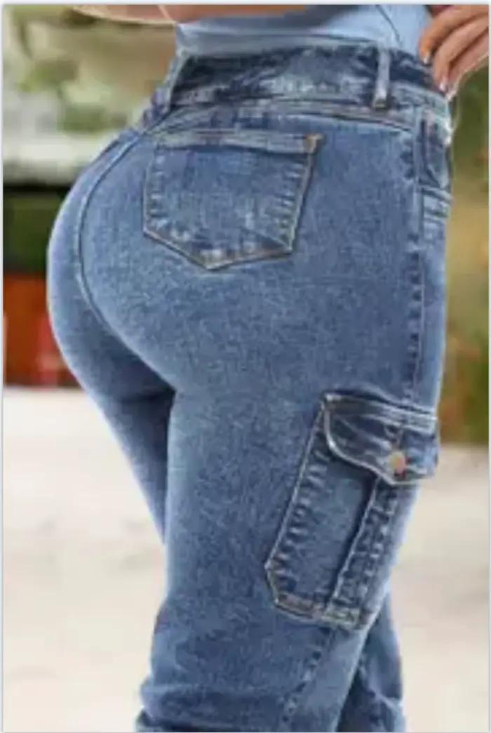 Femmes jean Streetwear poches épissé crayon pantalon coupe ajustée trous en détresse