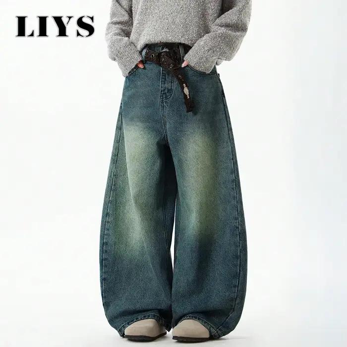 Vêtements pour hommes bleu pantalon en jean à jambes larges