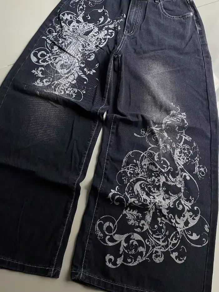 Harajuku – jean noir délavé pour hommes