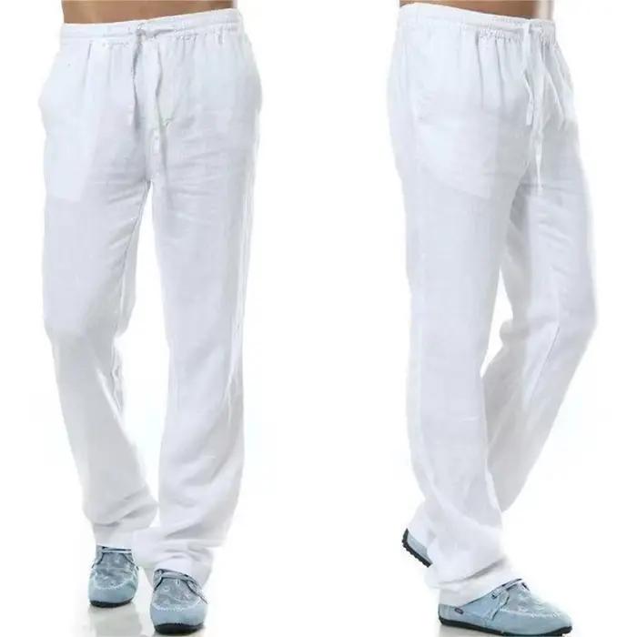 Pantalon en coton et lin pour homme