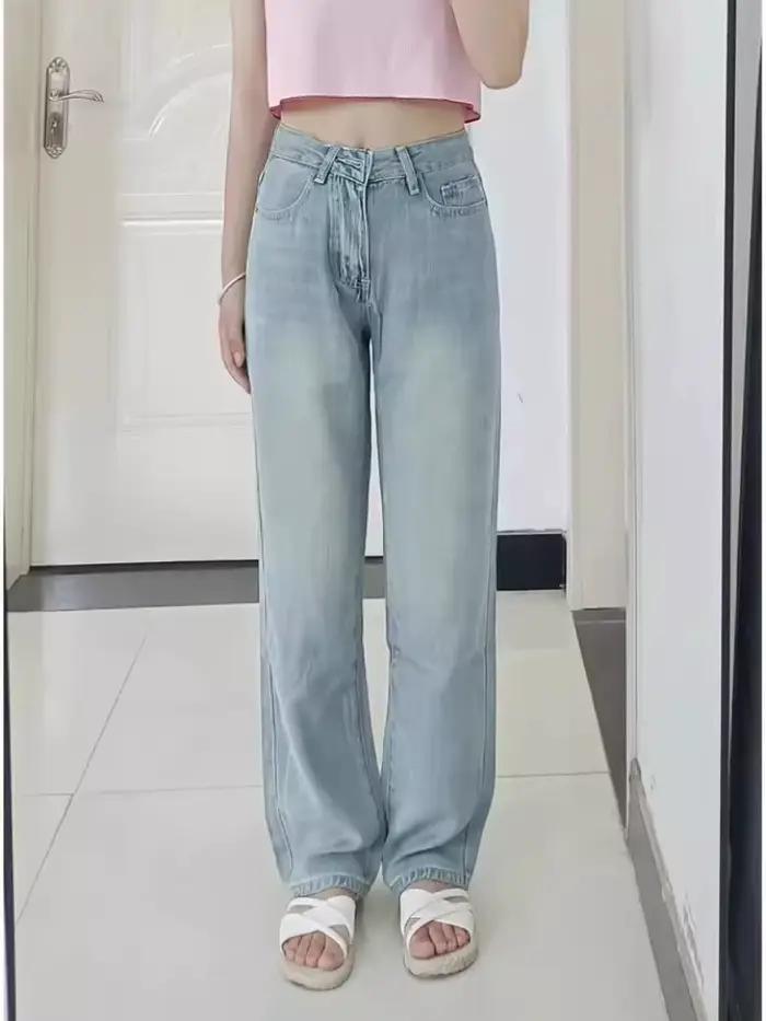Jean ample à jambe large pour femme