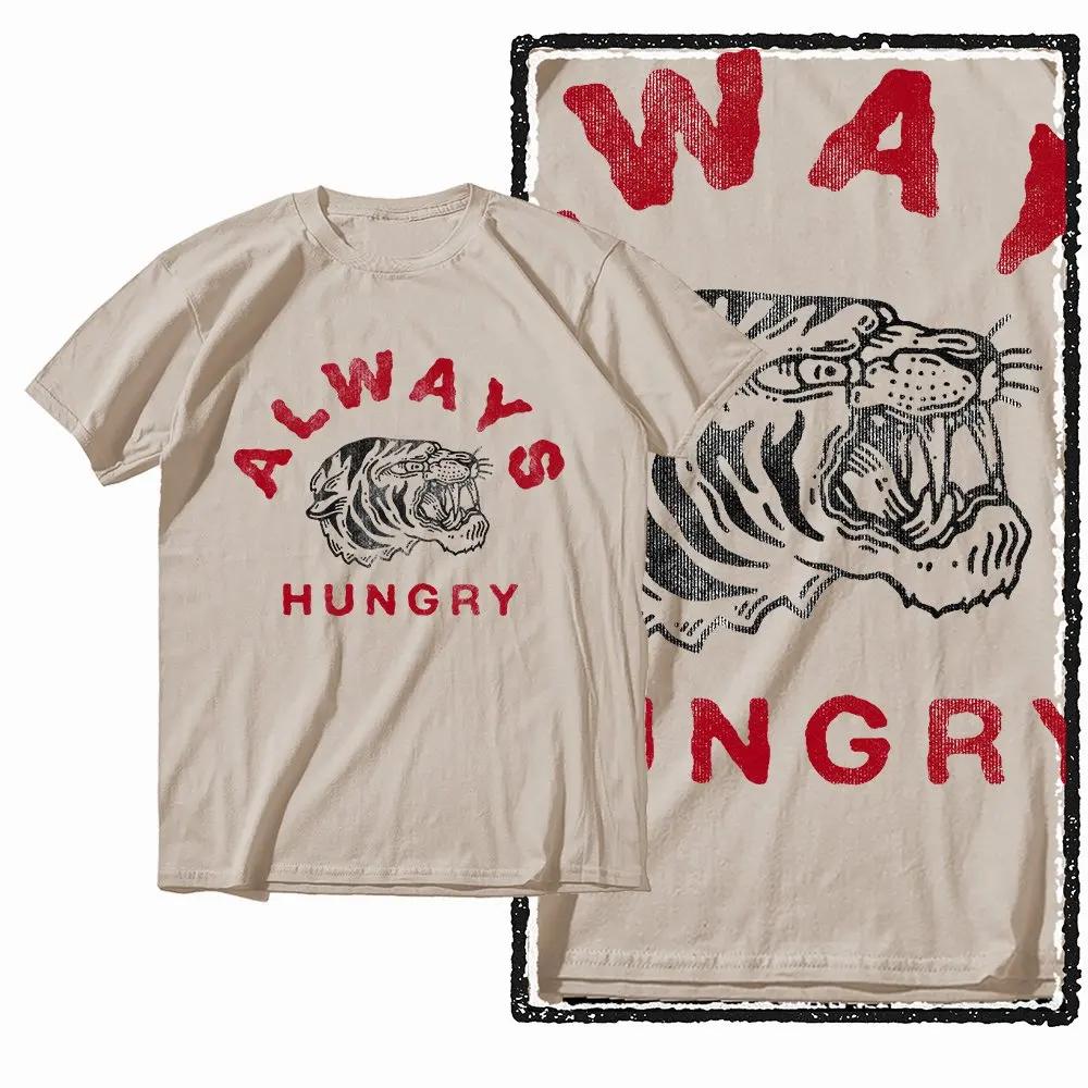 G41 Beige Vintage 100% coton T-shirt imprimé tigre pour hommes | T-shirt col rond pour hommes, St