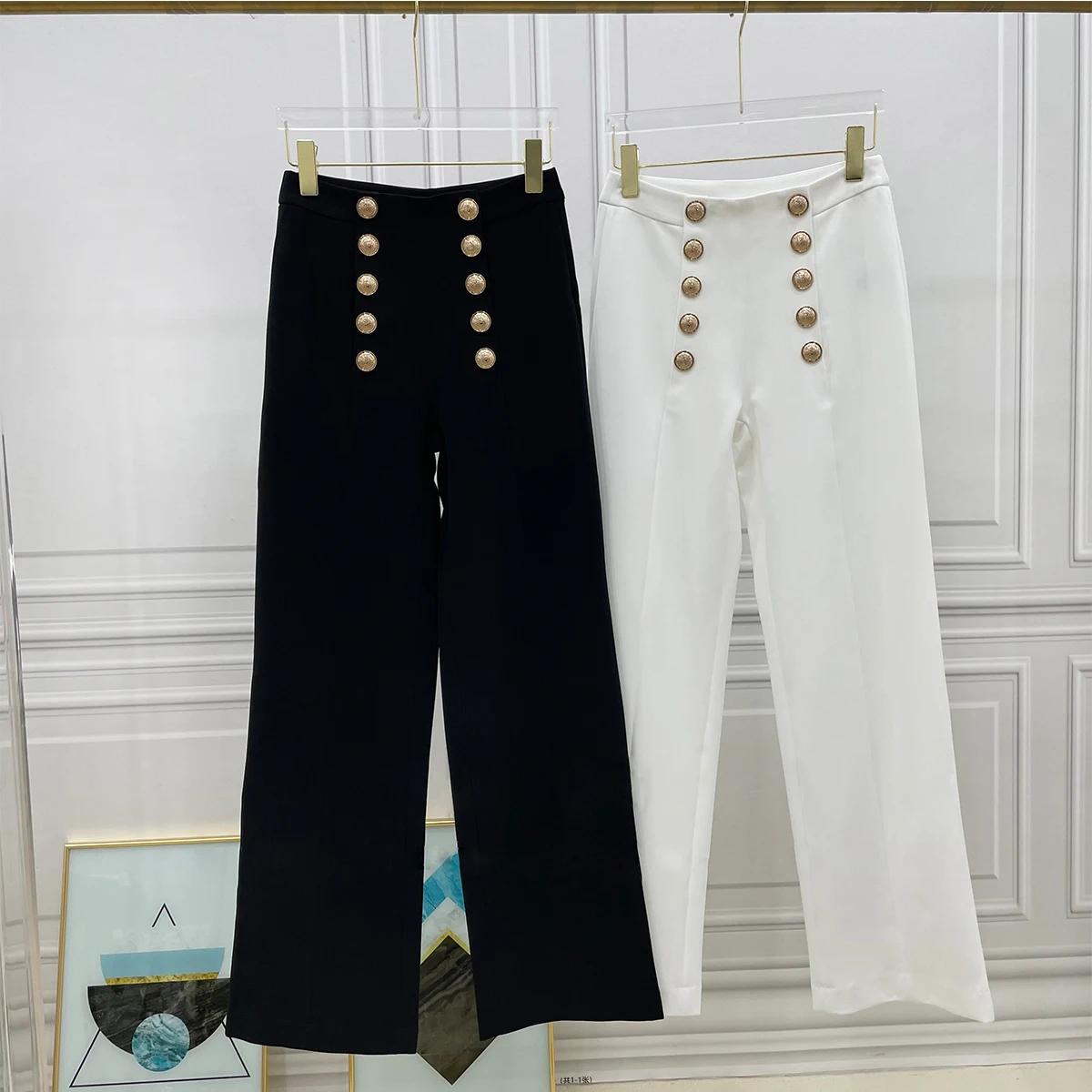 FJM-Tube droit taille haute pour femme, jambe large, mince et drapé, imbibé, haut de gamme, printemp