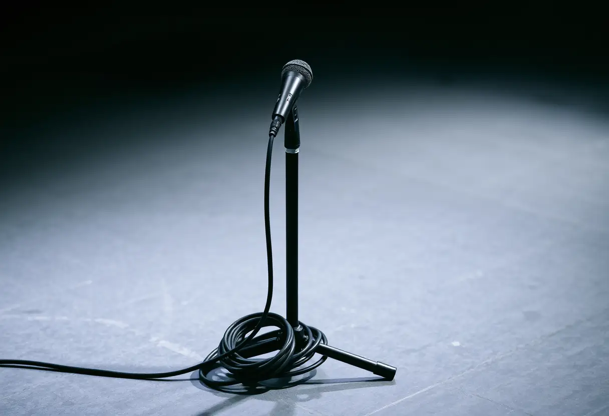 Microphone posé sur scène